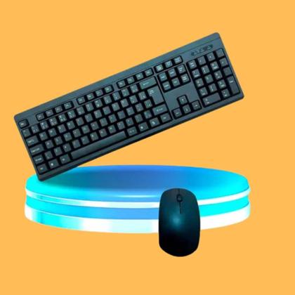 Imagem de Teclado e Mouse sem Fio Premium Wireless Teclas Silenciosa + Mouse Pad Combo Completo