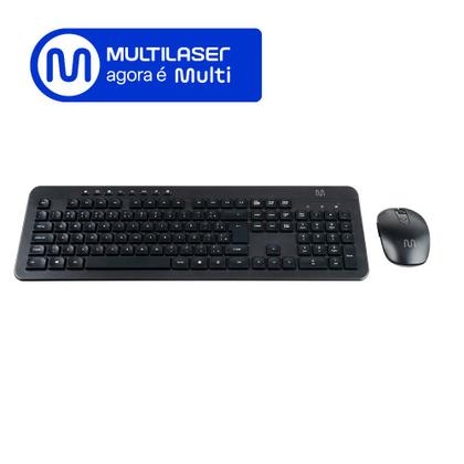Imagem de Teclado e Mouse Sem Fio Recarregável 2.4ghz USB Preto Multi (Multilaser) - TC250