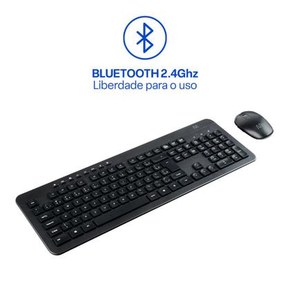 Imagem de Teclado e Mouse Sem Fio Recarregável 2.4ghz USB Preto Multi (Multilaser) - TC250