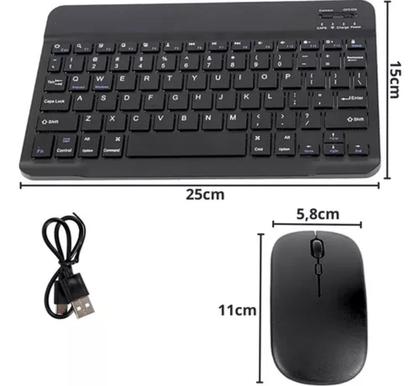 Imagem de Teclado e Mouse Sem Fio + Suporte de Celular Tablet