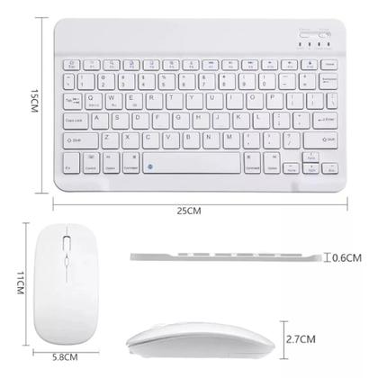 Imagem de Teclado e Mouse Sem Fio + Suporte de Celular Tablet