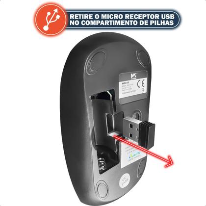 Imagem de Teclado e Mouse Wireless 2.4 GHz Conforto Ergonômico para PC e Notebook HomeOffice