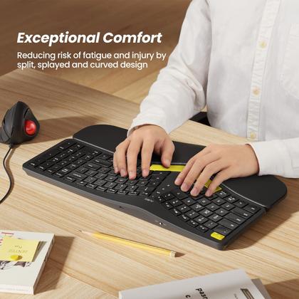 Imagem de Teclado Ergonômico Sem Fio Nulea RT05 Split com Apoio para Pulso