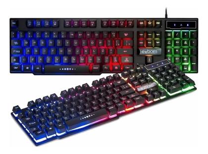 Imagem de Teclado Exbom Rgb Gamer Semi Mecânico Led Profissional