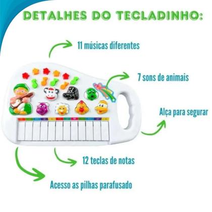 Imagem de Teclado Fazendinha Infantil Brinquedo Criativo Brinquedo Para Menina Pronto Estoque