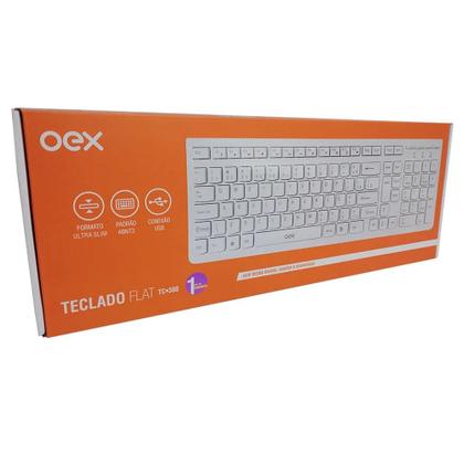 Imagem de Teclado Flat Com Fio Tc300 Branco Abnt2 Oex tipo notebook