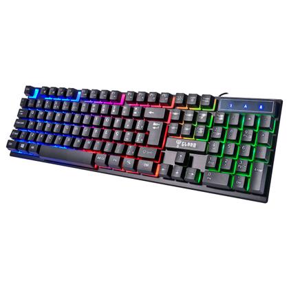 Imagem de Teclado Gamer ABNT2 LED Rainbow Altura Ajustável Membrana Anti-Ghosting Clanm CL-TJ8313