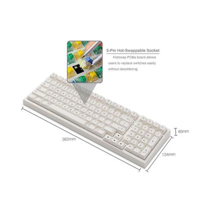 Imagem de Teclado Gamer AKKO Air Linear PBT 1800 Compact - Branco