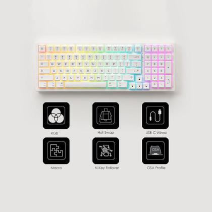 Imagem de Teclado Gamer AKKO Air Linear PBT 1800 Compact - Branco