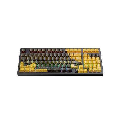 Imagem de Teclado Gamer Ergonômico K98 Com Fio, Bluetooth 2.4G, Iluminação Lateral Gravada, 15 Modos