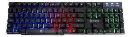 Imagem de Teclado gamer Evolut EG-206RB QWERTY português Brasil cor preto com luz rainbow