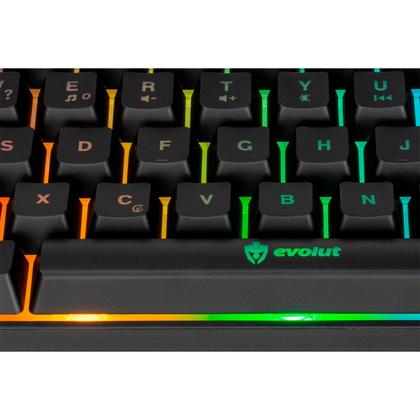 Imagem de Teclado Gamer Evolut Fay, Layout 60%, ABNT2, Led Rainbow, Teclas Multimídia - EG-211