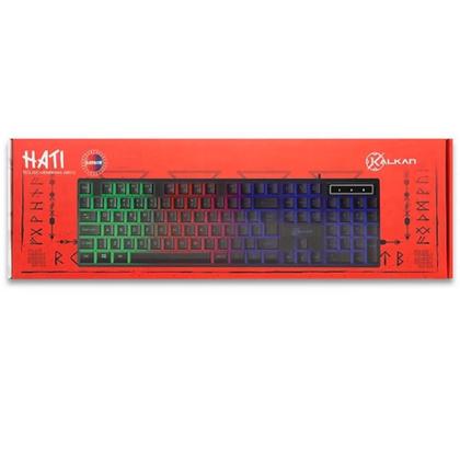 Imagem de Teclado Gamer Kalkan HATI membrana ABNT2 LED Rainbow Preto
