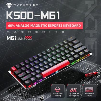 Imagem de Teclado Gamer Magnético Machenike K500 M61, RGB, Polling Rate 8000Hz, ABNT2, Preto - JJ02GC00K