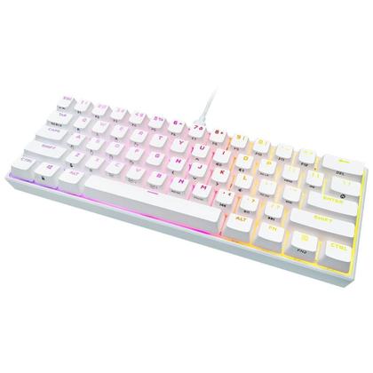 Imagem de Teclado Gamer Mecânico CORSAIR K65 RGB MINI 8000hz, LED RGB, 60%, Teclas CHERRY MX SPEED, USB 3.0, Branco - CH-9194114-NA