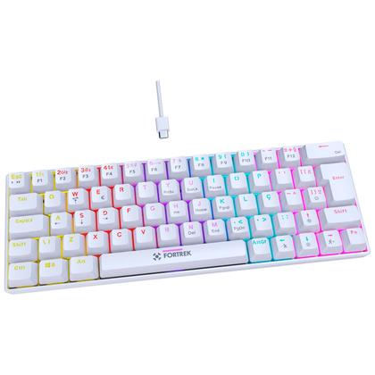 Imagem de Teclado Gamer Mecânico Fortrek Gravity 65 Compact, Layout ABNT2, Switch Outemu Red, Conector USB-C removível para USB 2.0, Branco - 84975
