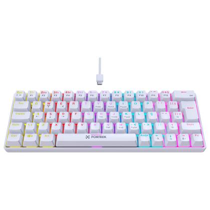 Imagem de Teclado Gamer Mecânico Fortrek Gravity 65 Compact, Layout ABNT2, Switch Outemu Red, Conector USB-C removível para USB 2.0, Branco - 84975