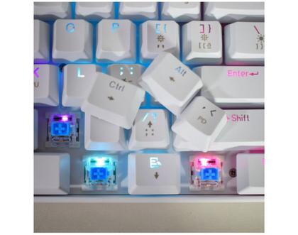 Imagem de Teclado Gamer Mecânico K-mex KBW8 RGB Switch Azul 60% White