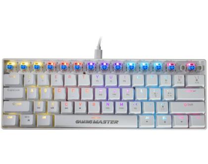 Imagem de Teclado Gamer Mecânico K-mex KBW8 RGB Switch Azul 60% White