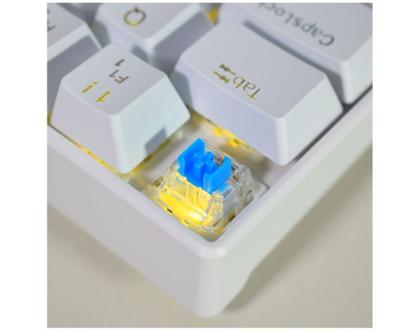 Imagem de Teclado Gamer Mecânico K-mex KBW8 RGB Switch Azul 60% White