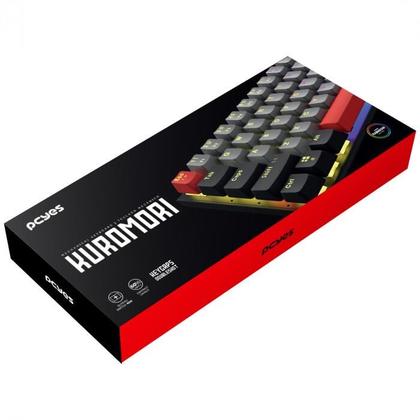 Imagem de Teclado gamer mecanico pcyes kuromori 60% - switch red - led rainbow - ptkm60rd