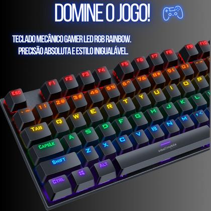 Imagem de Teclado Gamer Mecanico Switch Blue Led Rainbow Anti Ghost