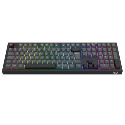 Imagem de Teclado Gamer Membrana Redragon Crux Rainbow Full Size USB Preto e Cinza - K518-RGB-GB