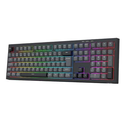 Imagem de Teclado Gamer Membrana Redragon Crux, RGB, Full Size, ABTN2, Preto/Cinza