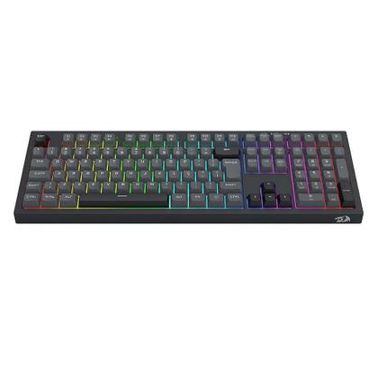 Imagem de Teclado Gamer Membrana Redragon Crux, RGB, Full Size, ABTN2, Preto/Cinza