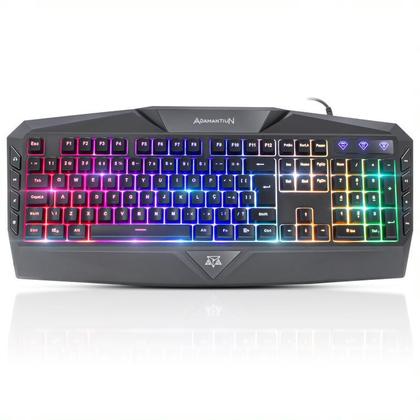 Teclado Gamer Nemesis LEDs Rgb Abnt2 8 Teclas de Atalho Multimídia