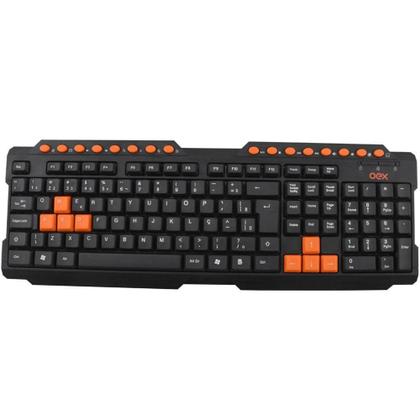 Imagem de Teclado Gamer OEX Game ABNT2, Laranja - TC-200