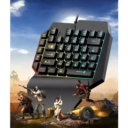 Imagem de Teclado Gamer P/ Celular  Single Handed Uma Mão Semi-mecânico Rgb Usb