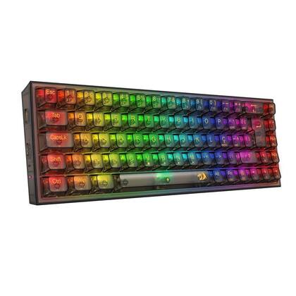 Imagem de Teclado Gamer Redragon Castor Pro RGB Sem Fio Clear Black Switch Crystal