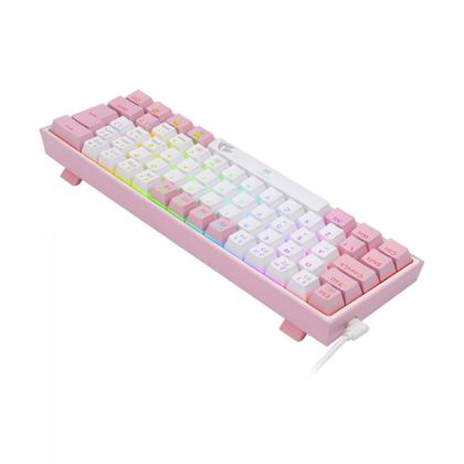 Imagem de Teclado Gamer Redragon Fizz Rainbow K617-rgb-wp Rosa 60%