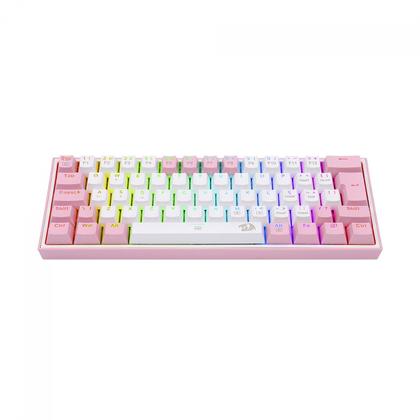 Imagem de Teclado Gamer Redragon Fizz Rainbow K617-rgb-wp Rosa 60%