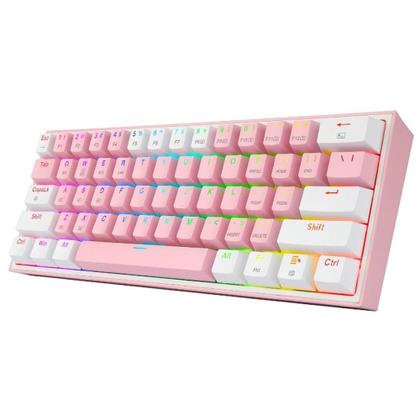 Imagem de Teclado Gamer Redragon K616-RGB Fizz Pro Rosa (Ingles - 3 Modos)