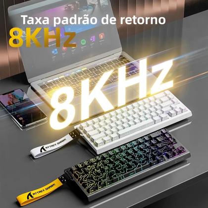 Imagem de Teclado Gamer RGB Com Fio Attack Shark X68HE Taxa De Polling De 8K Baixa Latência Interruptor