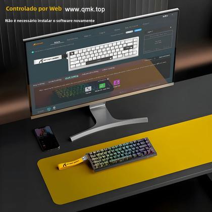 Imagem de Teclado Gamer RGB Com Fio Attack Shark X68HE Taxa De Polling De 8K Baixa Latência Interruptor