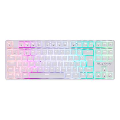 Imagem de Teclado gamer rgb fallen pantera pro switch azul 1ms branco tkl
