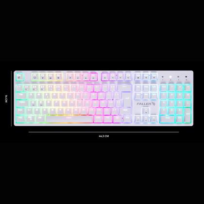 Imagem de Teclado gamer rgb fallen pantera pro switch azul 1ms branco tkl