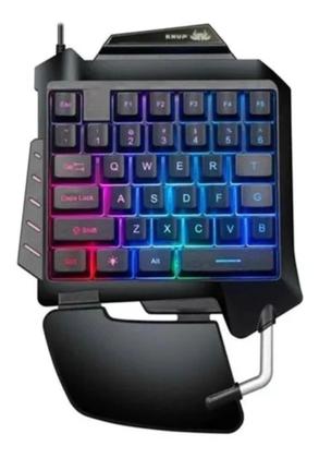 Imagem de Teclado Gamer RGB Single Hand  ( Uma Mão ) KP- TM006 Usb Antigosthing com Led