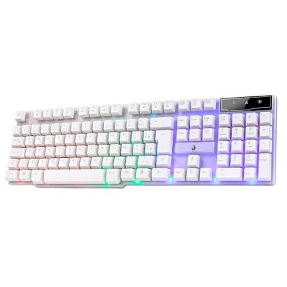 Imagem de Teclado Gamer Rise Mode G1 Semi Mecânico Full RGB Rainbow USB Branco - RM-TG-01-FW