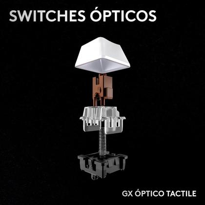 Imagem de Teclado Gamer Sem Fio Logitech G PRO X 60 Lightspeed RGB Mecânico Switch Tátil Óptico Branco US - 920-011921