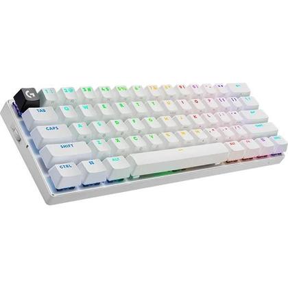 Imagem de Teclado Gamer Sem Fio Logitech G PRO X 60 Lightspeed RGB Mecânico Switch Tátil Óptico Branco US - 920-011921
