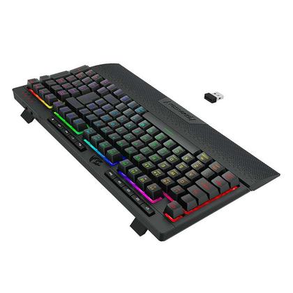 Imagem de Teclado Gamer sem Fio Redragon Shiva Pro 98 - 2.4GHz - RGB - Apoio de Pulso - Preto - K515RGB-PRO PT