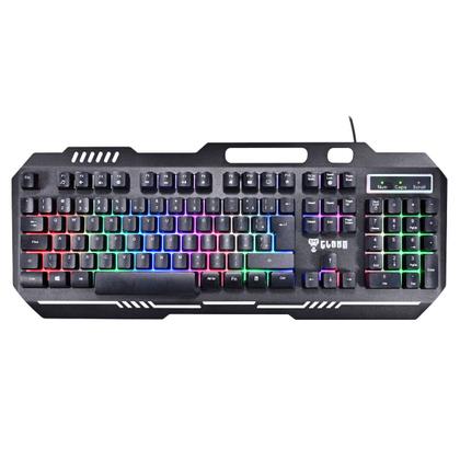 Imagem de Teclado Gamer Semi-mecânico Anti-Ghosting Suporte para Celular Revestimento em Metal CL-TM8153 Clanm