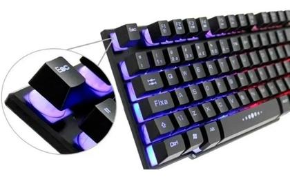 Imagem de Teclado Gamer Semi Mecânico Multimídia Led Rgb Antighosting Usb para Pc