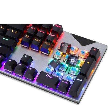 Imagem de Teclado Gamer Semi Mecanico Retroiluminado Led RGB Ptbr