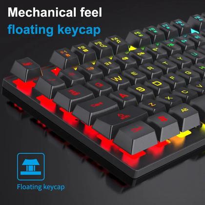 Imagem de Teclado Gamer Semi Mecanico Retroiluminado Led RGB Ptbr