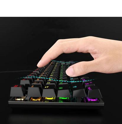 Imagem de Teclado Gamer Semi Mecanico Retroiluminado Led RGB Ptbr